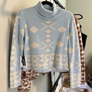 Callahan baby blue semi cropped sweater.